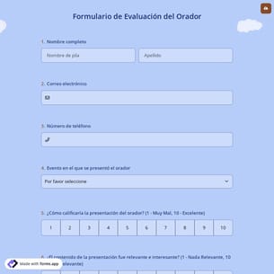 Formulario de Evaluación del Orador