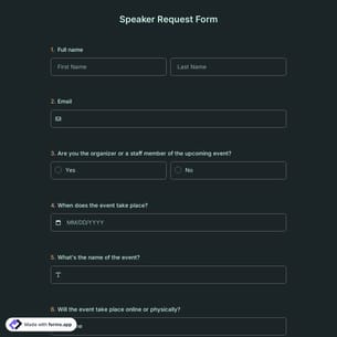 Speaker Request Form 