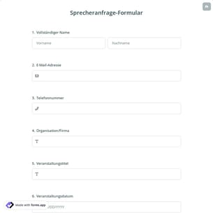 Sprecheranfrage-Formular