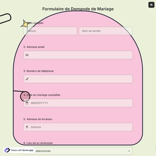 Formulaire de Demande de Mariage
