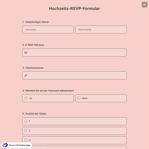 Hochzeits-RSVP-Formular