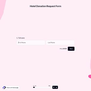 Hotel Donation Request Form 