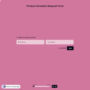 Product Donation Request Form