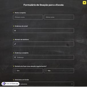Formulário de Doação para a Escola