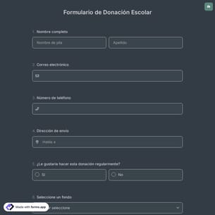 Formulario de Donación Escolar