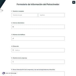 Formulario de Información del Patrocinador