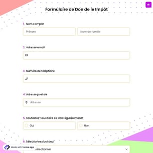 Formulaire de Don de le Impôt