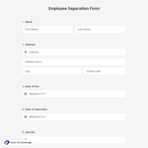 Employee Separation Form 