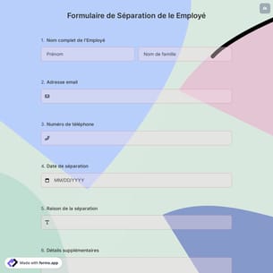 Formulaire de Séparation de le Employé