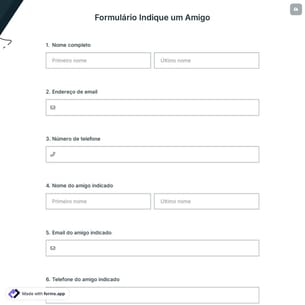 Formulário Indique um Amigo