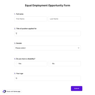 Equal Employment Opportunity Form 