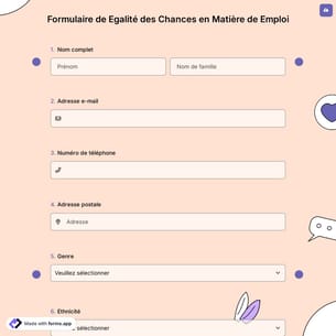 Formulaire de Egalité des Chances en Matière de Emploi