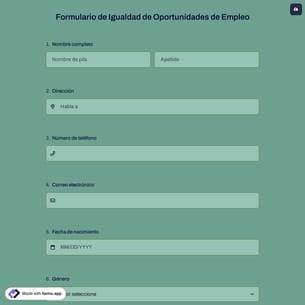 Formulario de Igualdad de Oportunidades de Empleo