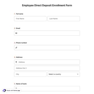 Employee Direct Deposit Enrollment Form