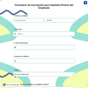 Formulario de Inscripción para Depósito Directo del Empleado