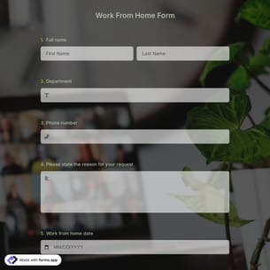 Work From Home Form 