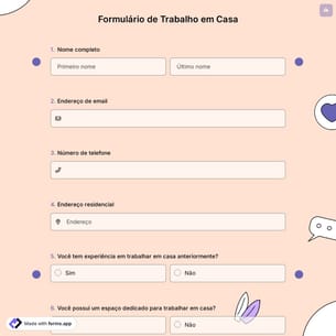 Formulário de Trabalho em Casa