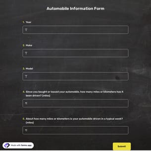 Automobile Information Form