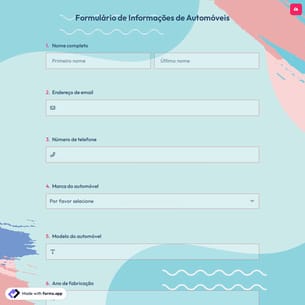 Formulário de Informações de Automóveis
