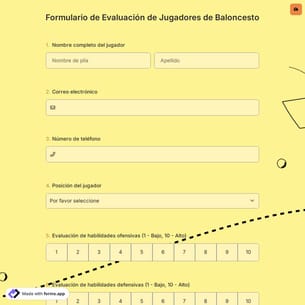 Formulario de Evaluación de Jugadores de Baloncesto
