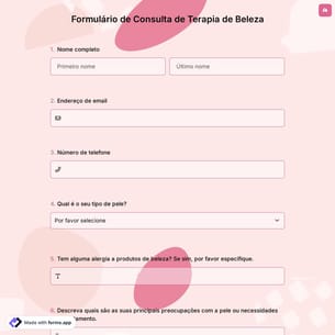 Formulário de Consulta de Terapia de Beleza