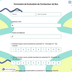 Formulaire de Evaluation du Conducteur de Bus