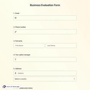Business Evaluation Form