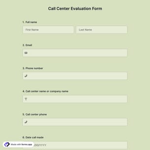 Call Center Evaluation Form
