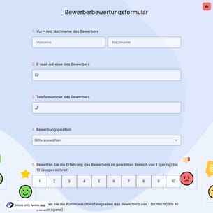 Bewerberbewertungsformular