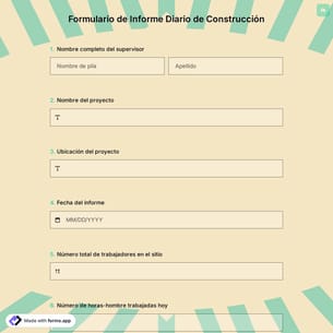 Formulario de Informe Diario de Construcción