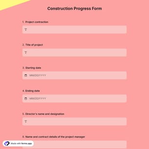Construction Progress Form