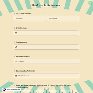 Baufortschrittsformular