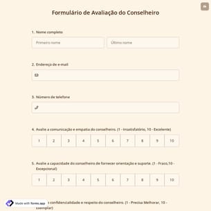 Formulário de Avaliação do Conselheiro