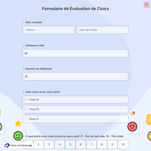 Formulaire de Évaluation de Cours