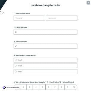 Kursbewertungsformular