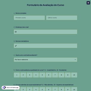 Formulário de Avaliação do Curso