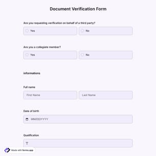 Document Verification Form