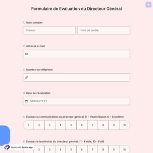 Formulaire de Evaluation du Directeur Général