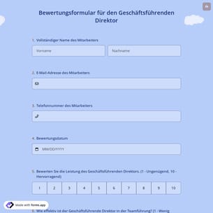 Bewertungsformular für den Geschäftsführenden Direktor