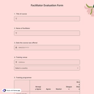 Facilitator Evaluation Form