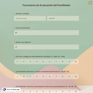 Formulario de Evaluación del Facilitador