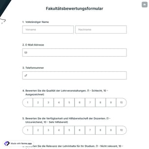 Fakultätsbewertungsformular
