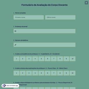 Formulário de Avaliação do Corpo Docente