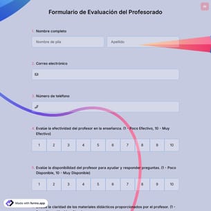 Formulario de Evaluación del Profesorado
