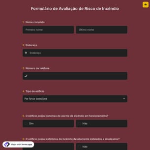 Formulário de Avaliação de Risco de Incêndio