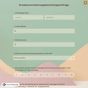 Krankenversicherungsbewertungsumfrage