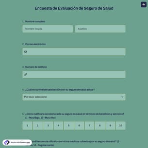 Encuesta de Evaluación de Seguro de Salud