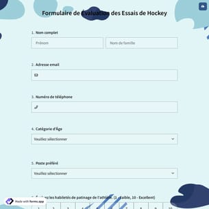 Formulaire de Évaluation des Essais de Hockey