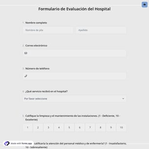 Formulario de Evaluación del Hospital