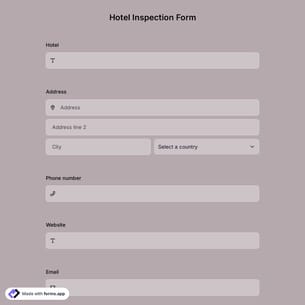 Hotel Inspection Form